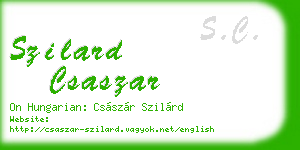 szilard csaszar business card